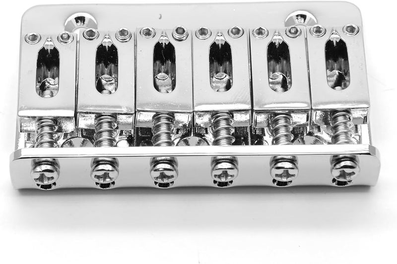 harpfeas 65MM Metal Fixed Hardtail Saddle Bridge Top Load Guitar Tailpiece For 6 string electric guitar or strat guitar (Chrome) - Image 2